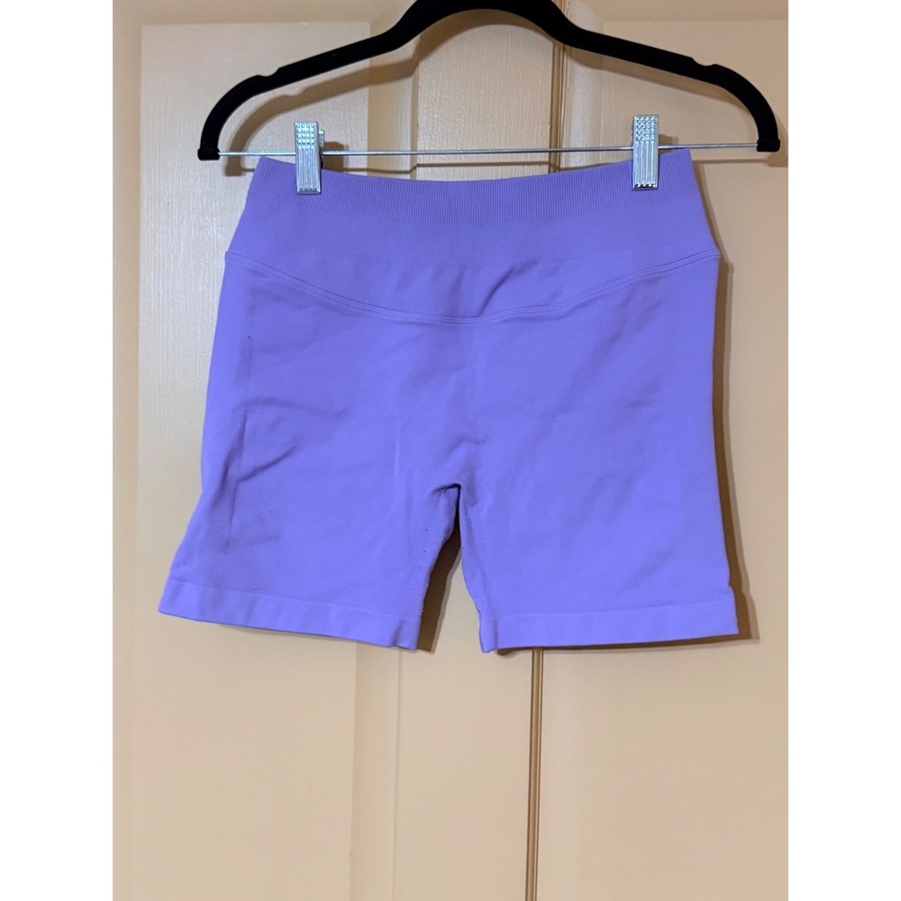 Aurola Dream Seamless Biker Shorts Purple High Waisted Scrunch Butt Athletic Gym